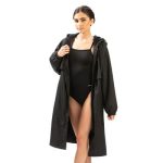Dolfin Solid Unisex Black Swim Parka Black